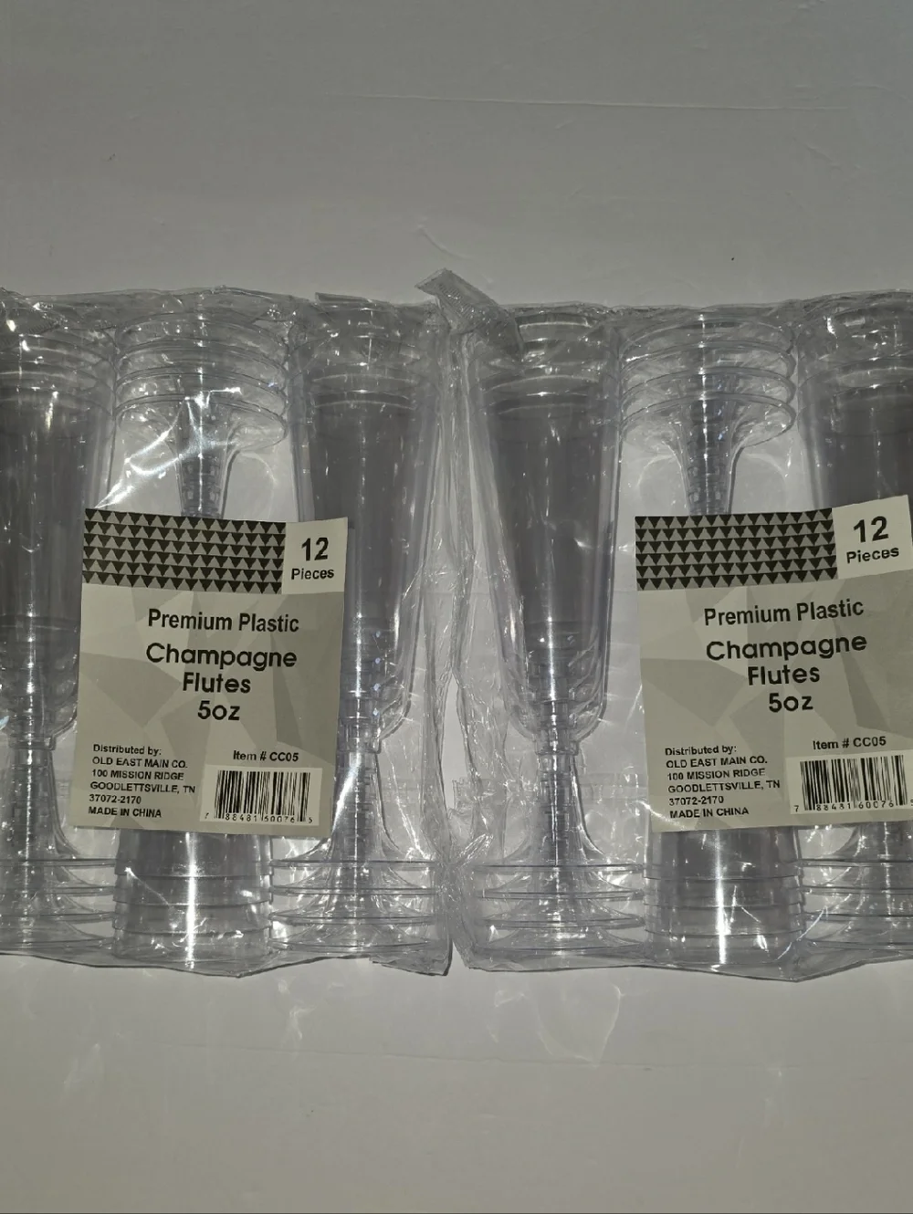 Premium Plastic Clear Champagne Flutes 5oz - 24pc